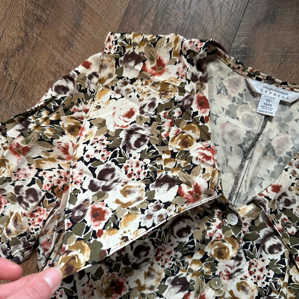 Women's Express Floral Midi Dress 13/ 14 size Vintage - Picture 7 of 14